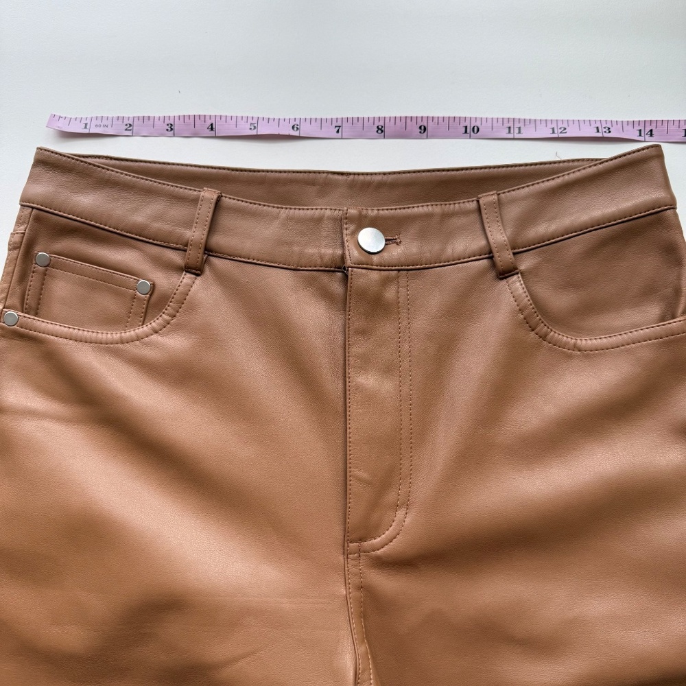 *Cami NYC Womens Hanie Caramel Brown Cropped Bootcut Vegan Leather Pants - Picture 13 of 14